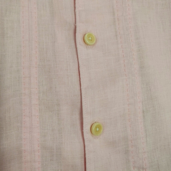 TOMMY BAHAMA Short Sleeve 100% Linen Shirt Beachy Bowling Style Pink Men's XXL - Picture 5 of 9